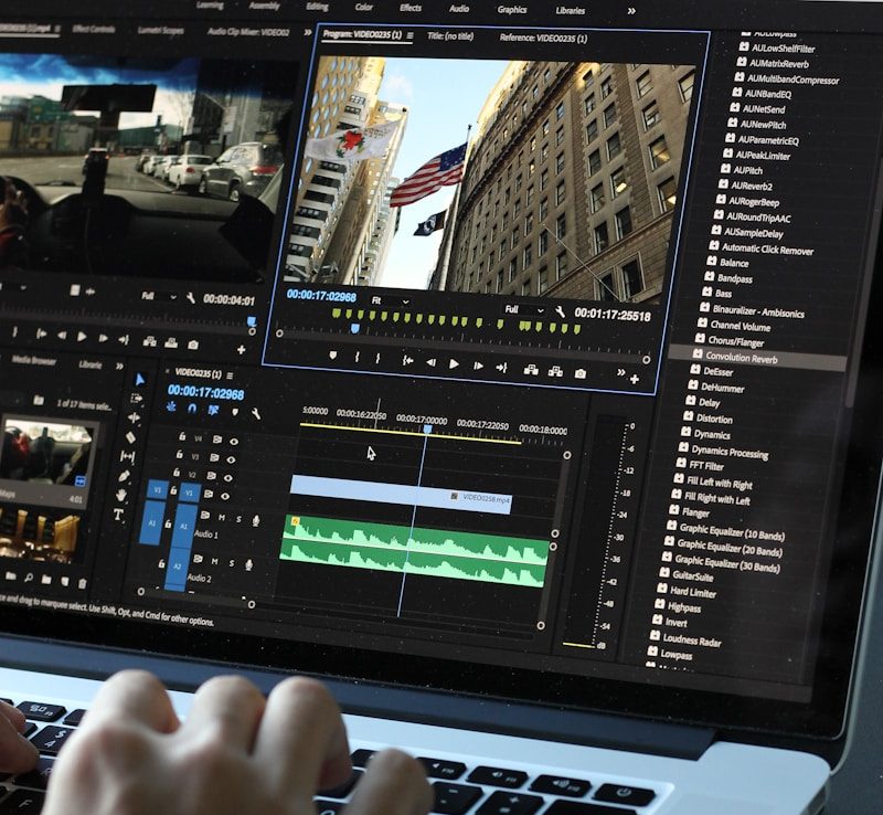 person using MacBook pro turned on